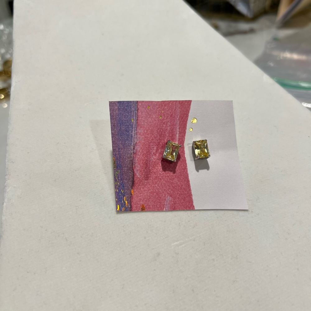 Elegant Yellow Stud Earrings